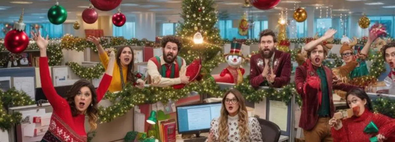 Celebración de la navidad en la oficina
