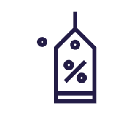 Icono de etiqueta con simbolo de descuento